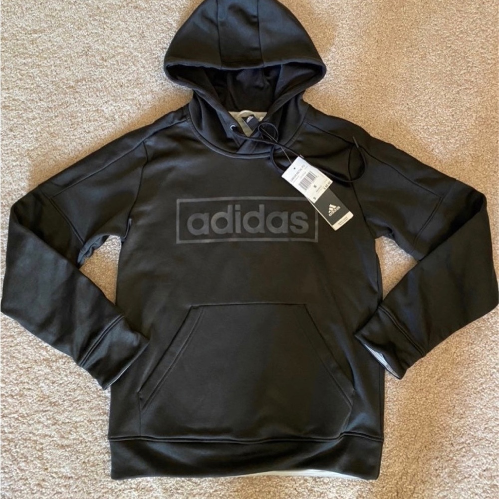 New women’s Adidas linear Hoodie sz small black sweatshirt
